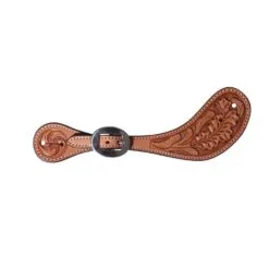 Professional's Choice Oak Tooled Oak Muleshoe Spur Straps