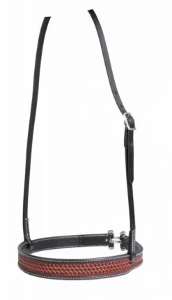 Professional's Choice Chestnut With Black Border Basket Weave Noseband