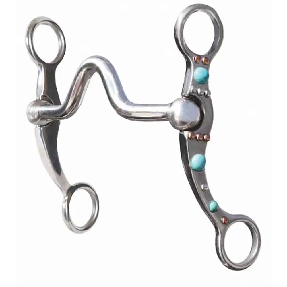 Professional's Choice Turquoise Dot Shank Medium Port Bit 3 Professional's Choice Turquoise Dot Shank Medium Port Bit