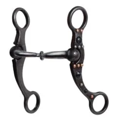 Professional's Choice Black Dot Shank Snaffle Bit
